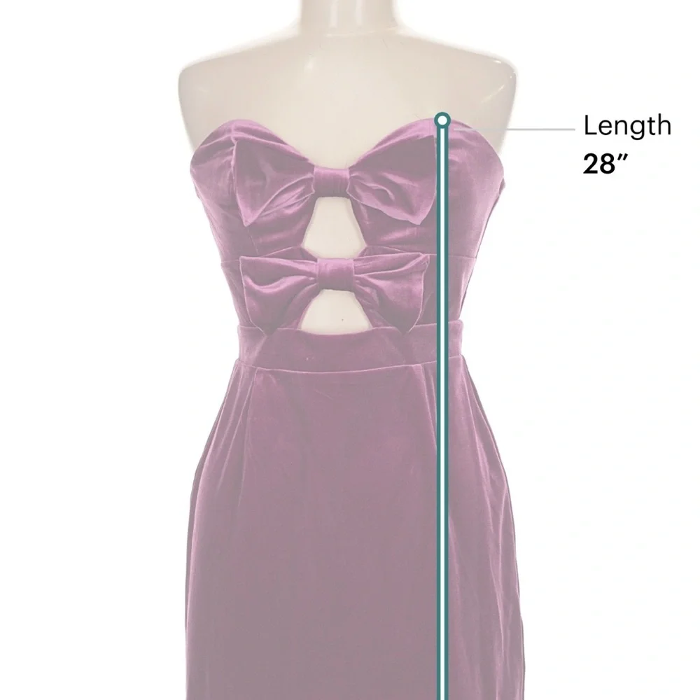 NWT Anthropologie Avec Les Filled Strapless Velvet Mini Dress in Fuchsia Pink - Picture 6 of 7